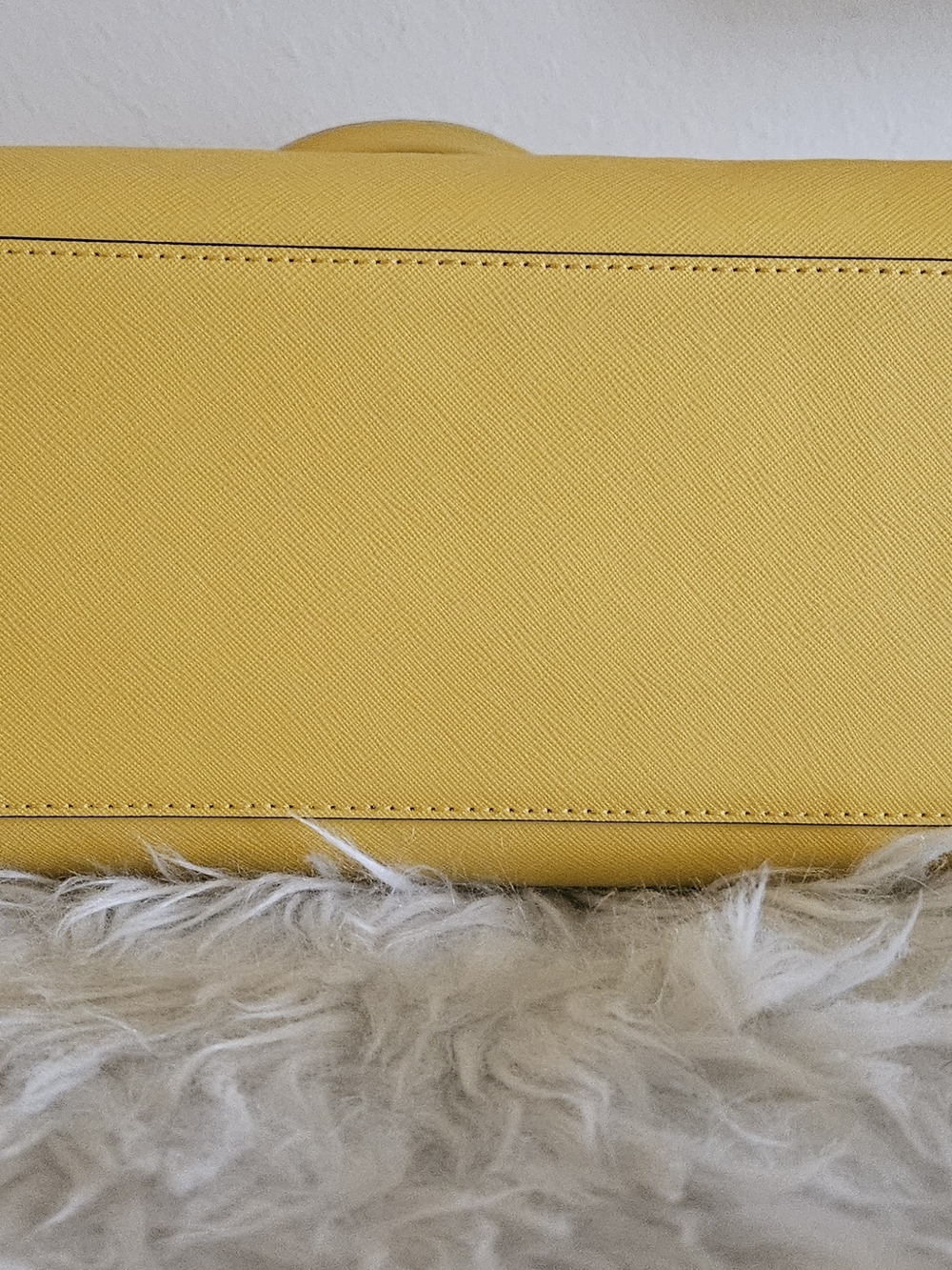 Michael Kors Yellow Saffiano Satchel with MK Charm - Picture 4 of 12